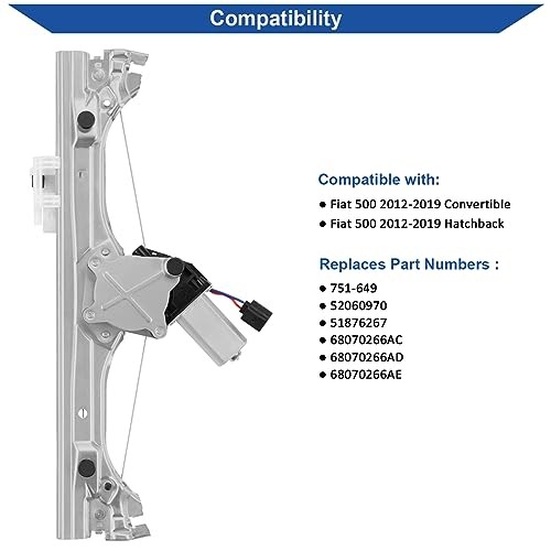 751-649 Window Regulator with Motor Assembly Front Right Passenger Side