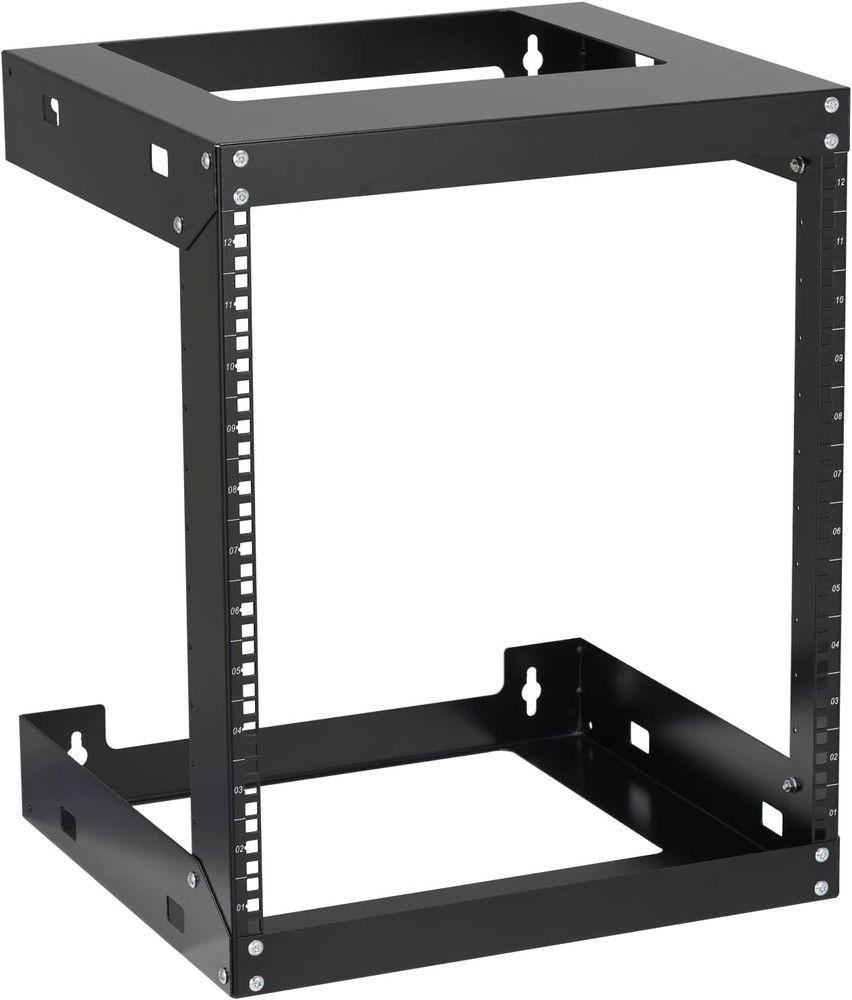 12U Wall Mount Rack Open Frame 19 Inch Server Equipment 2 Post Network Cabinet 1