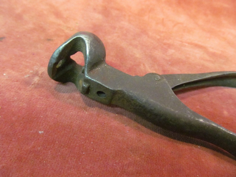 2 ANTIQUE ROUGHT IRON ADJUSTABLE HAND RIVET SNAP PUNCH TOOLS