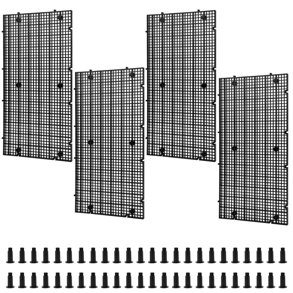 4 Pieces High-Density Aquarium Grid Plastic with 24 Brackets Fish Tank Divide...