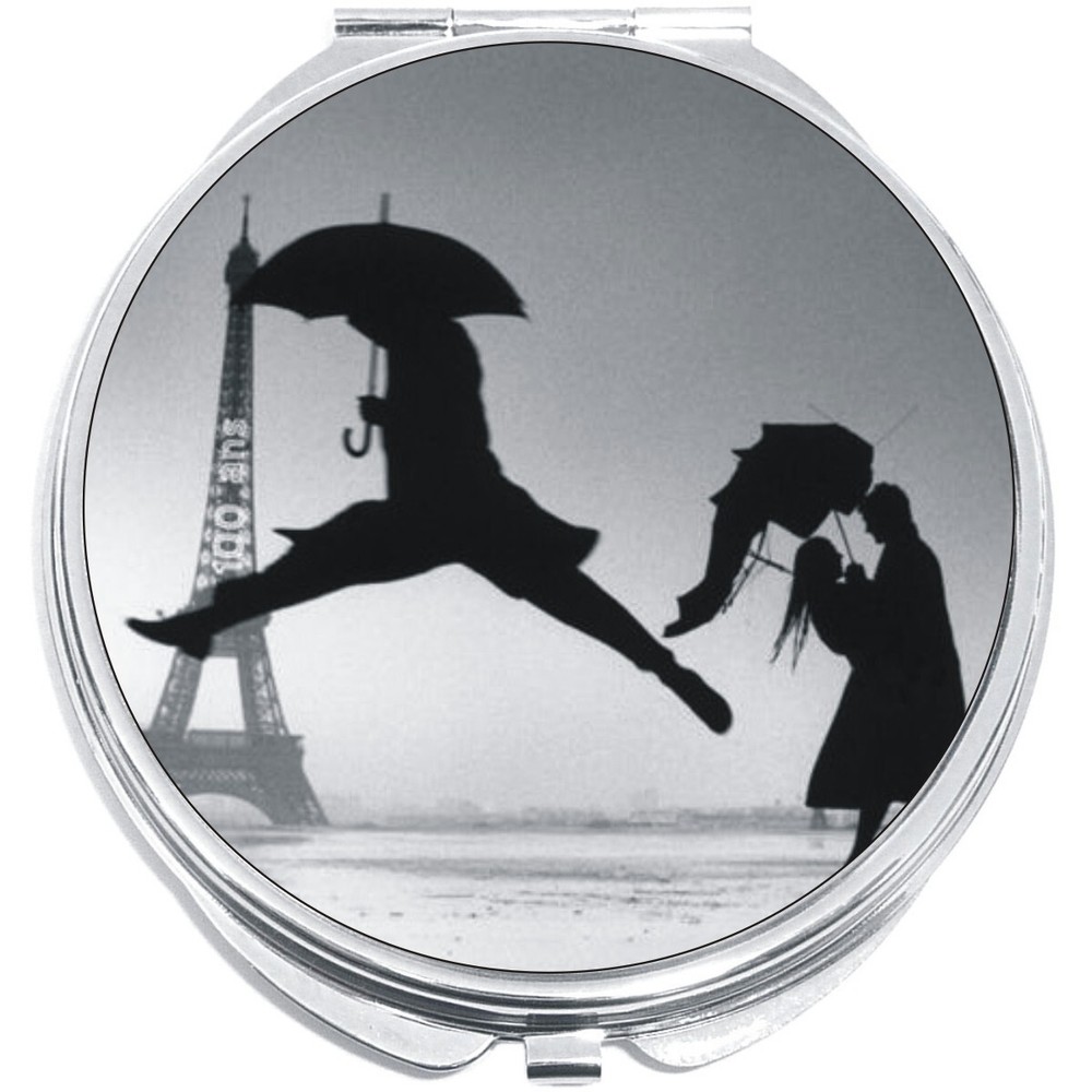 Eiffel Tower Black and White Compact with Mirrors - for Pocket or Purse