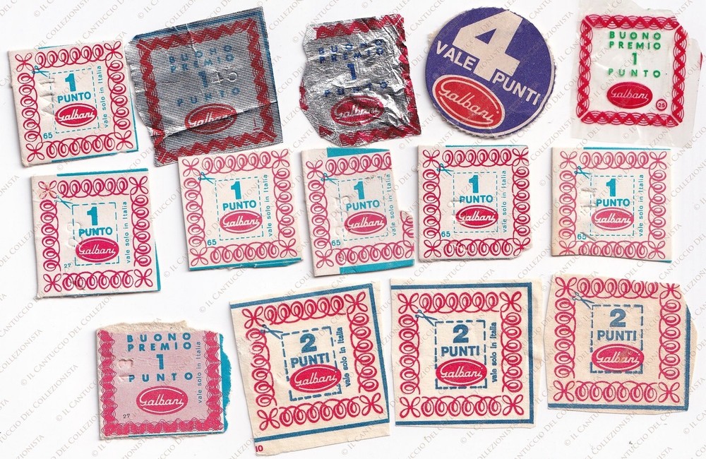 1960c GALBANI points collection vouchers prize mixed lot
