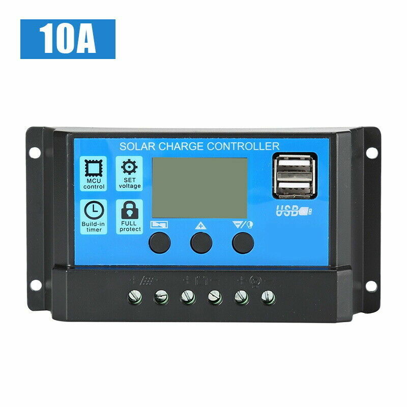 12V/24V Solar Charge Controller LCD PWM Charge Panel Controller 10A-30A USB