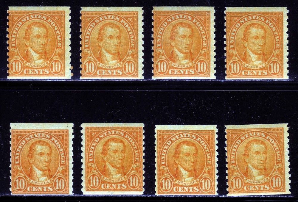 #603** JAMES MONROE. UNUSED with VARIOUS FAULTS. SCV $3.50-$7