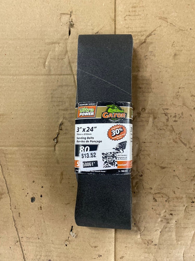 Gator 7066-012 Gator 3” By 24” 80 Grain Medium Sanding Belts 5 Pack