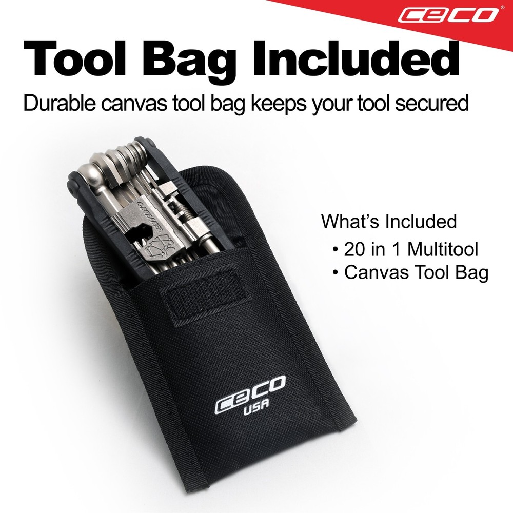 CECO-USA 20-Function Heavy Duty Compact Bicycle Tool with Chain Breaker