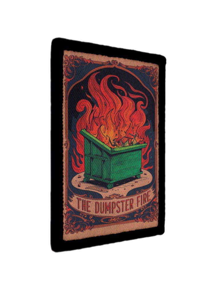 Dumpster Fire Meme Tarot Card Patch Morale Hook [sub]