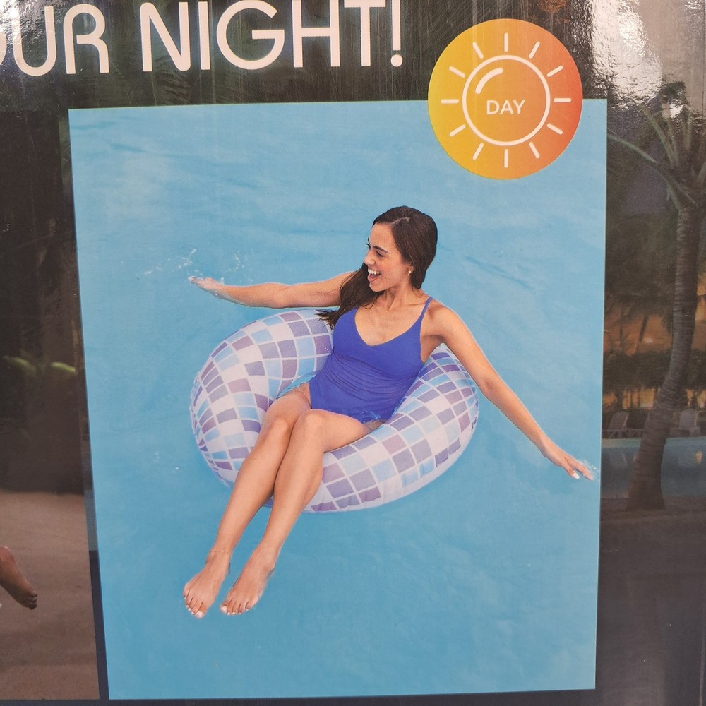 Pool Candy Illuminated LED LIGHT UP 36” Disco Pool Inner Tube 3 Light Modes New