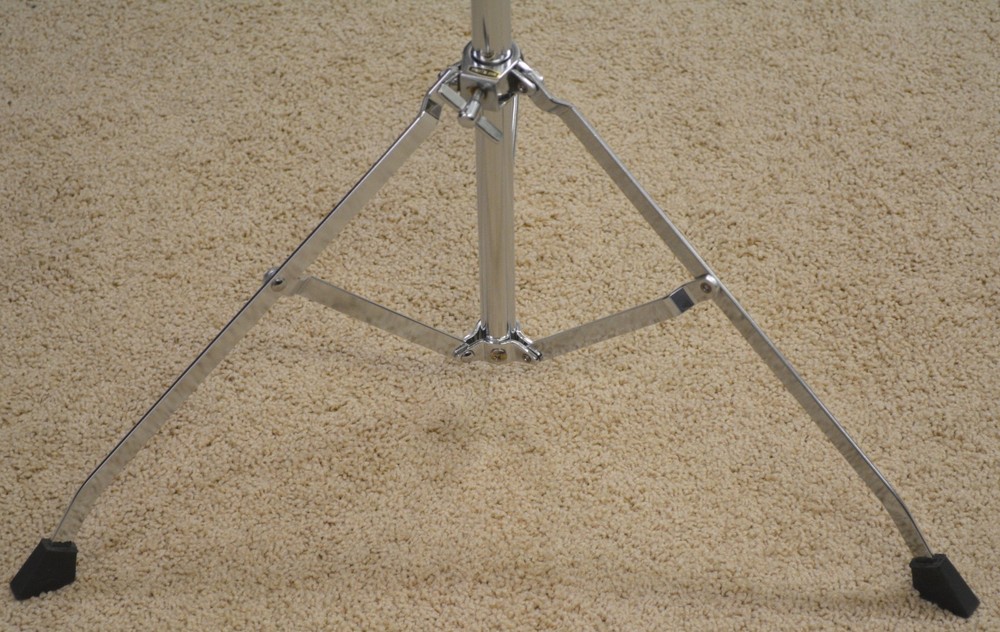 USED PERCUSSION TRAP TABLE WITH STAND, WOOD SHELL