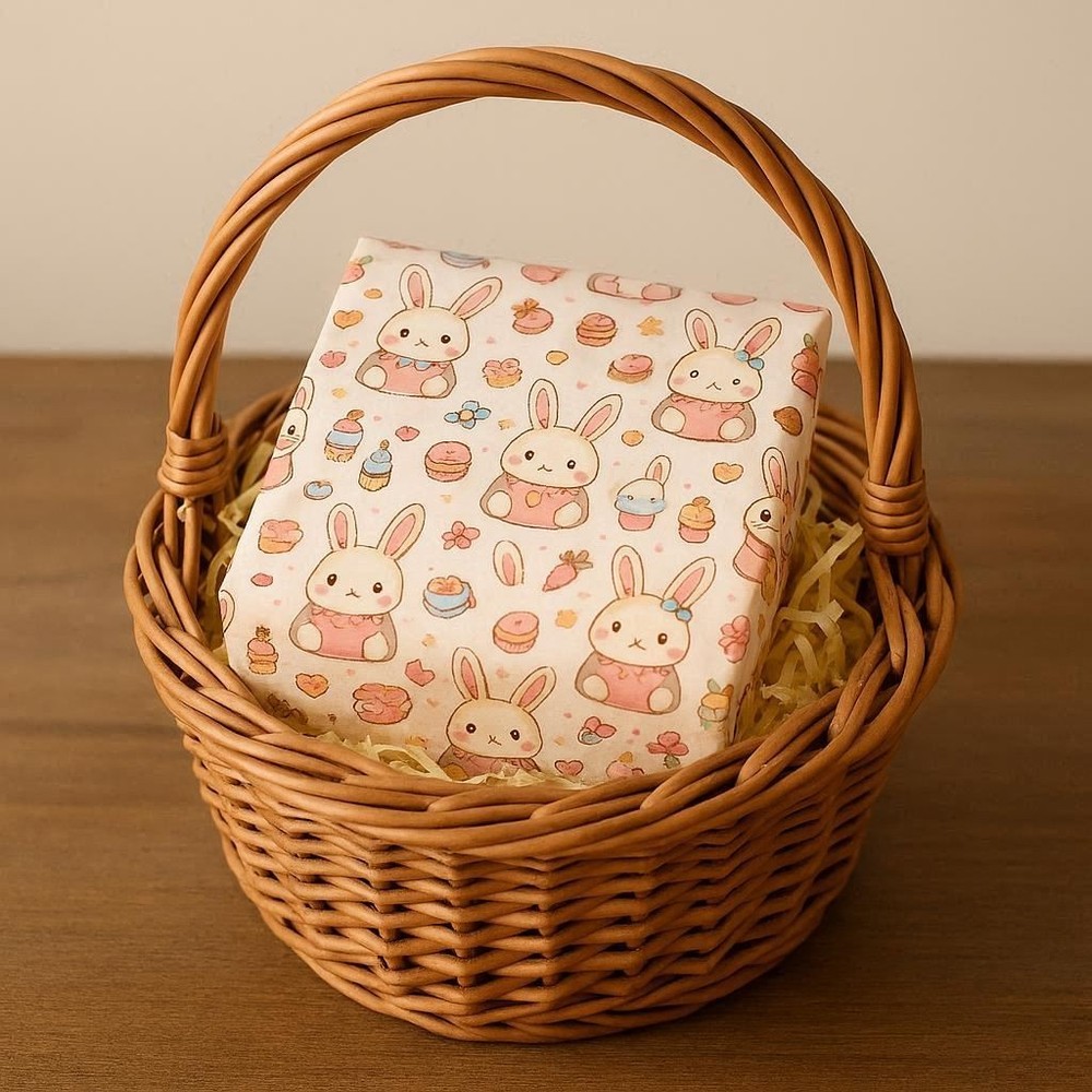 Kawaii Bunny Café Easter Cute Chibi Bunnies Cupcakes Macarons Pattern Design