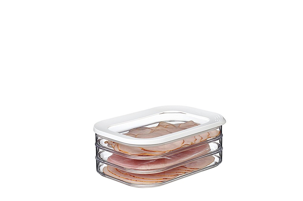 Modula Rounded Stackable Food Storage | 3 Compartments with 1 Universal Trans...