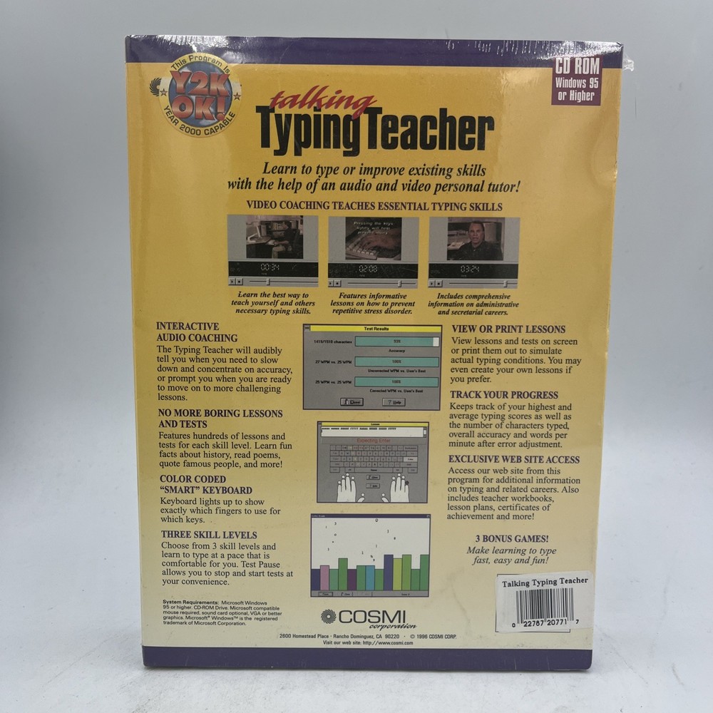 Talking Typing Teacher • Windows CD-ROM • 1996 • Swift Software • New & Sealed