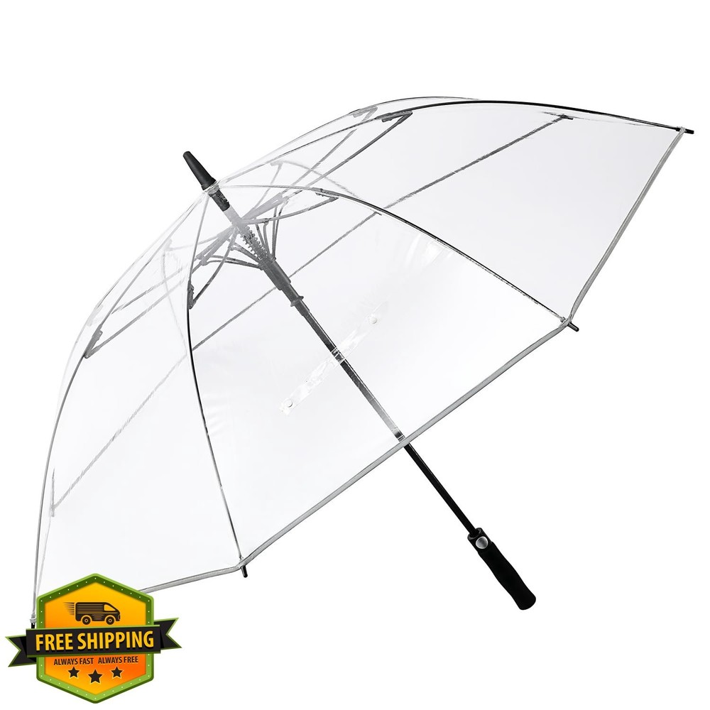 G4Free 62" Clear Golf Umbrella Transparent Auto Open Oversized Windproof