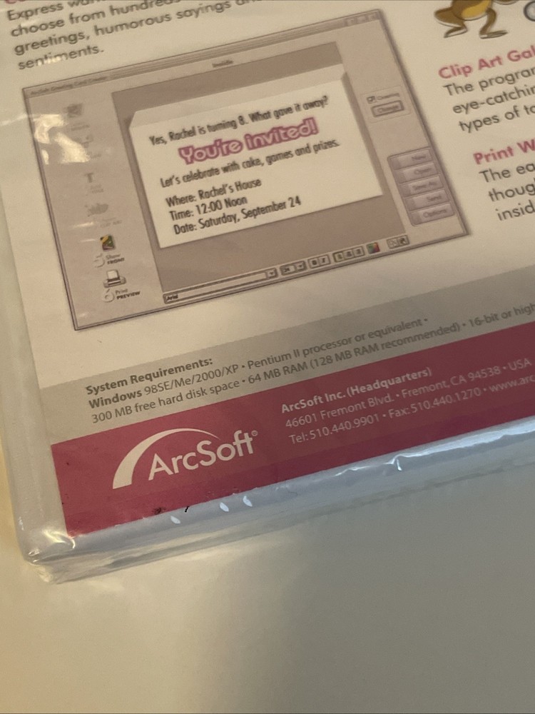 Arcsoft Greeting Card Creator for Windows Mac Software CD