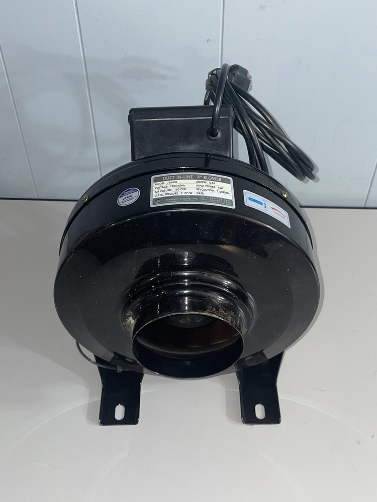 Sunlight Supply Model 736430 Duct In-Line 4" Blower