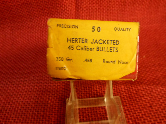EMPTY Herter's .45 Caliber Jacketed Bullets Box, Collection, Decor