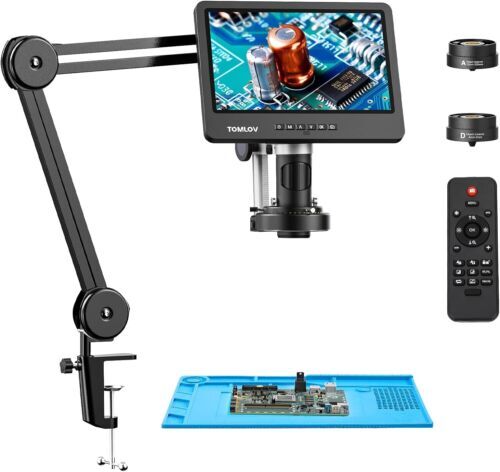 TOMLOV 2000X Soldering Microscope for Electronics Repair, Coin Microscope Camera