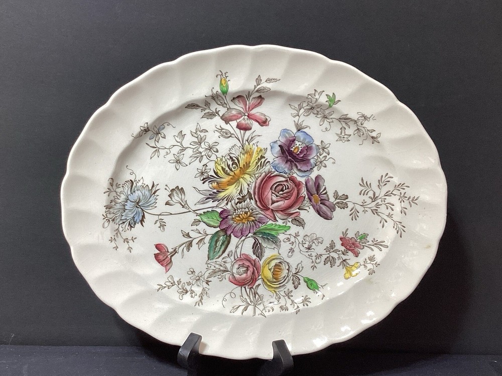 JOHNSON BROTHERS SHERATON 12" Oval Serving Platter (B17)