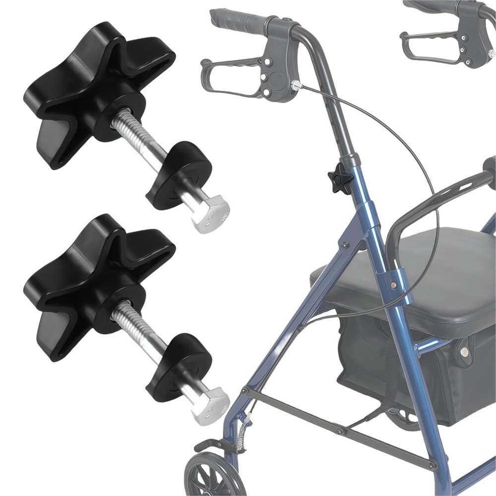 Rollator Walker Replacement Knobs - Arm Height Adjustment Knobs for 3 or 4 Wh...