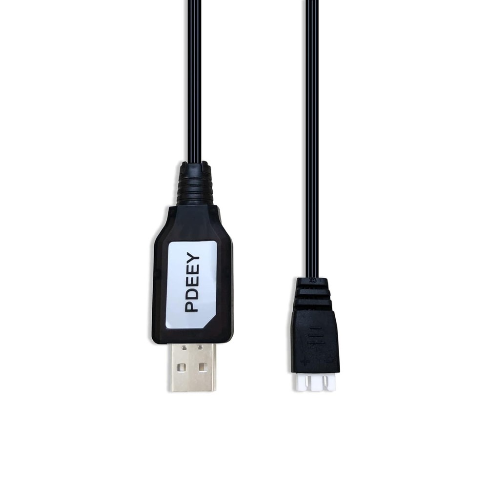 7.4V 2S Lipo USB Charging Cables for RC Car & Drone - 2-Pack with LED Indicator