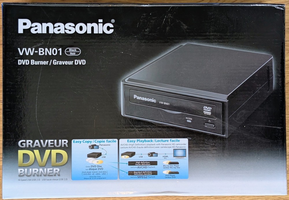 Panasonic VW-BN01 External DVD Burner Complete With Manual, AC Adapter, Box EUC