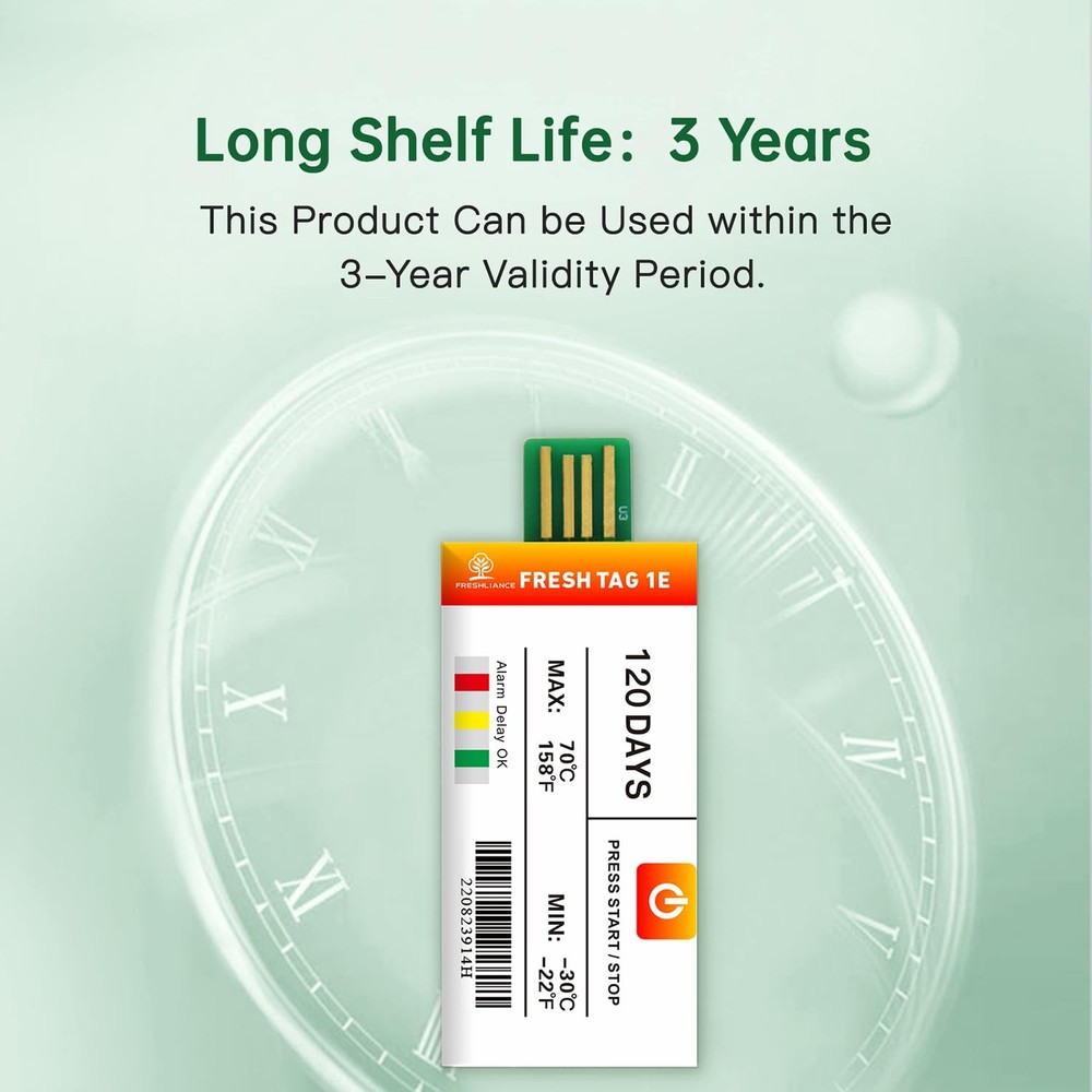 Freshliance Temperature Data Logger Recorder, Disposable USB 120 days
