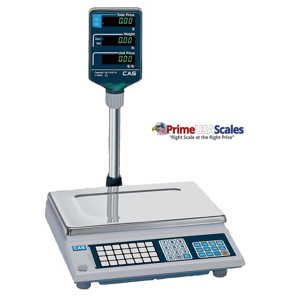 CAS AP1-30 Digital Price Computing Scale, 30lb Capacity, 0.01lb Resolution