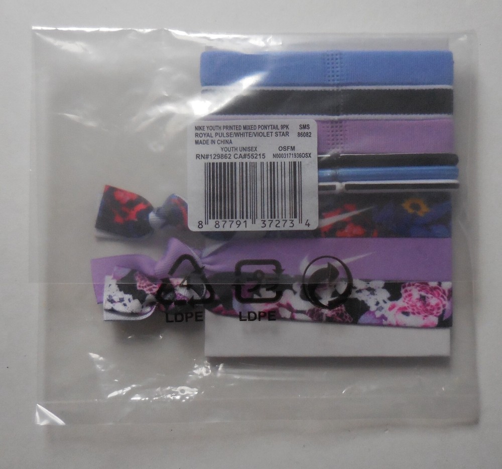Nike Mixed Ponytail Holder Assorted 9Pk YOUTH Multicolor