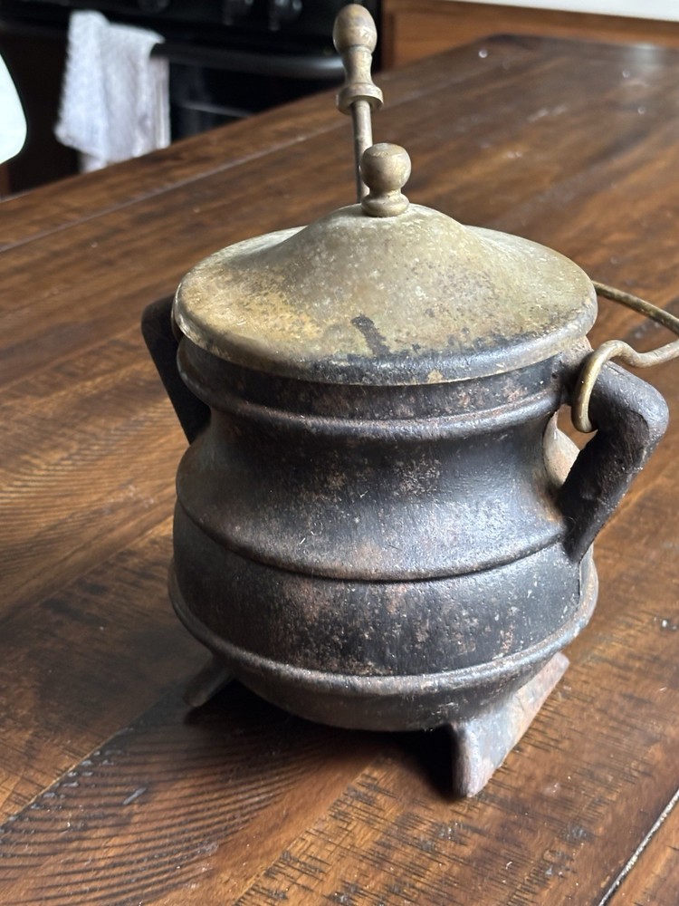 Antique Cast Iron Cape Code Smudge Pot Cauldron And Wand Firer Starter
