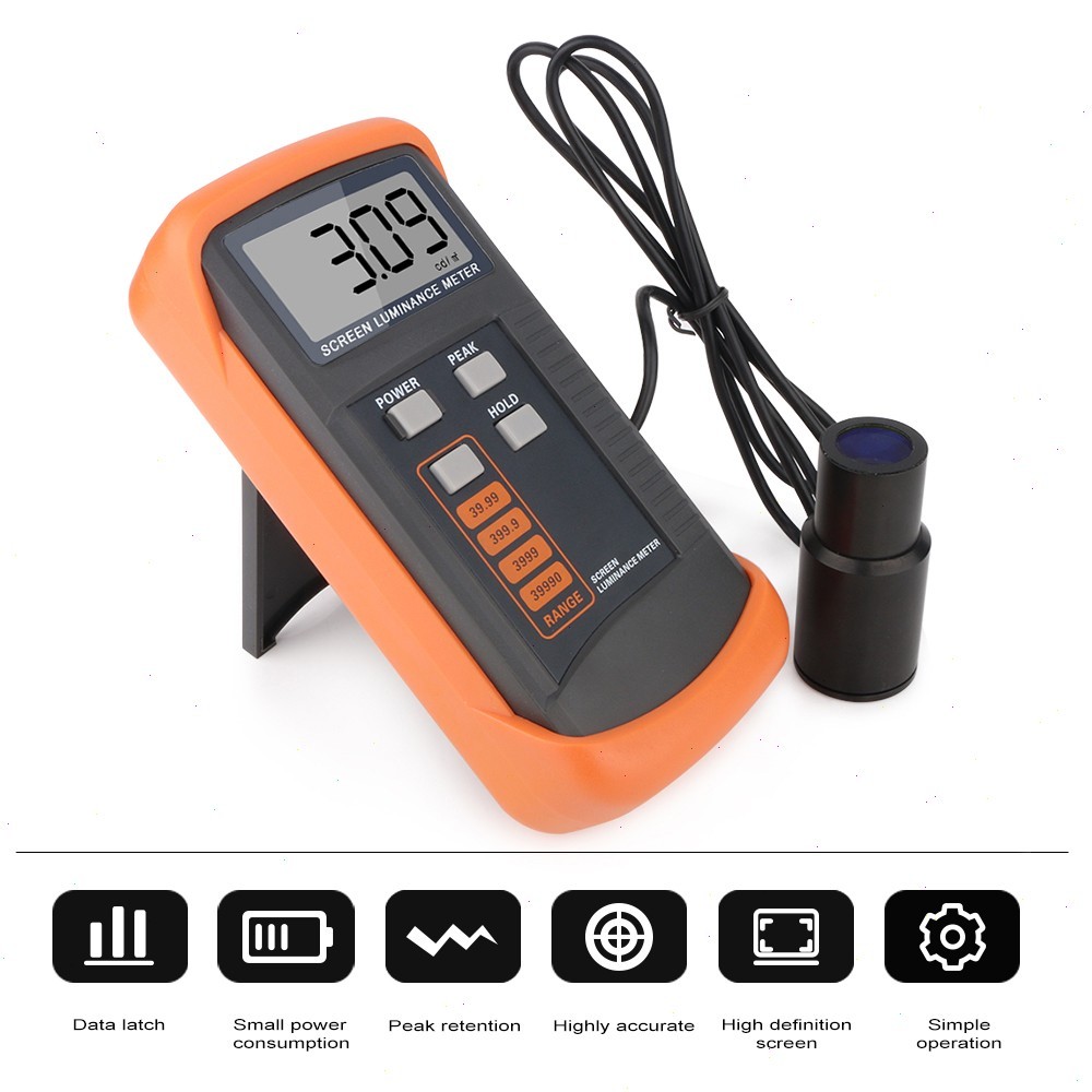 Handheld Screen Brightness Meter with 0.01-39990cd/m2 Data Latching Function