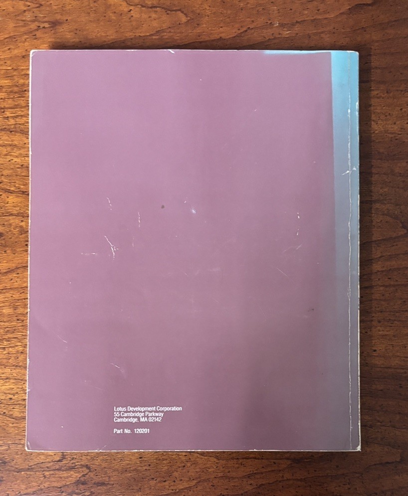 Vintage Lotus 123 Reference Manual 1985