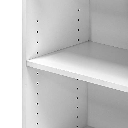 WRIGHT Book Shelf Modern Bookshelf, Bookcase with Closed 3-Tier Soft White