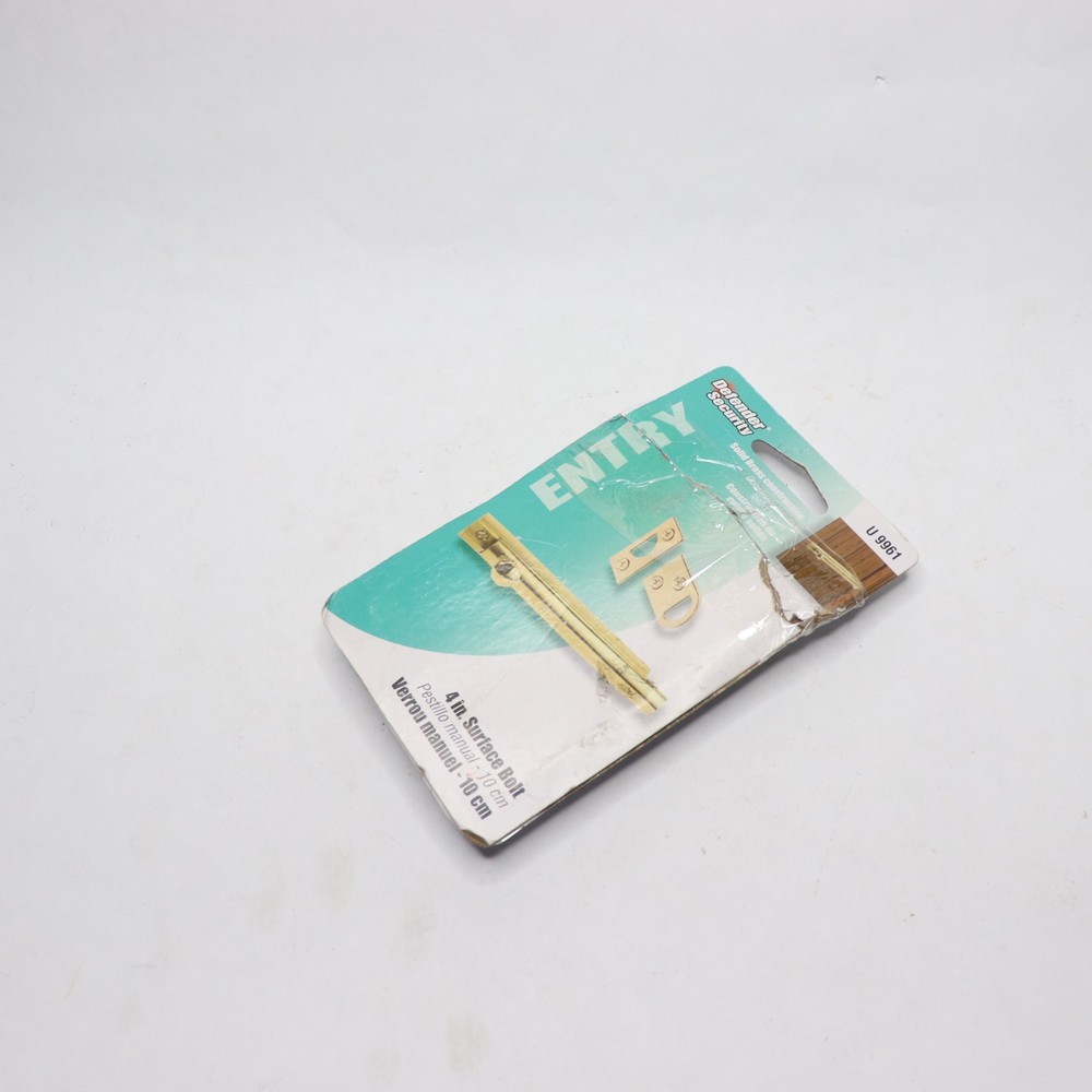 Prime-Line Surface Bolt Solid Brass Polished Brass Finish 4" U 9961