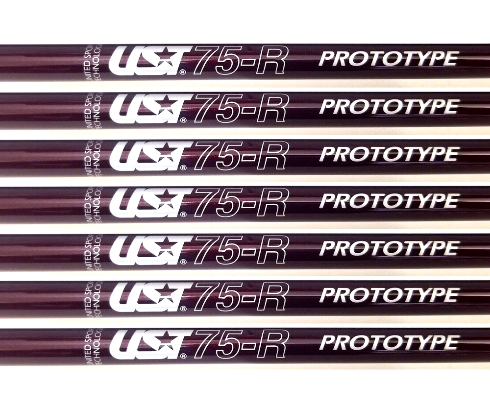 UST 4-PW (7) IRON SHAFTS 75R RARE PROTOTYPE REGULAR FLEX GRAPHITE SET 355 taper