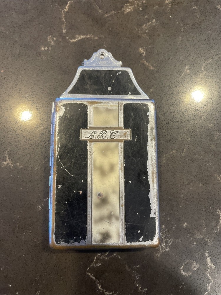 VTG RONSON Metal Art Deco Cigarette Lighter/ Case  Combo- Needs Repairs