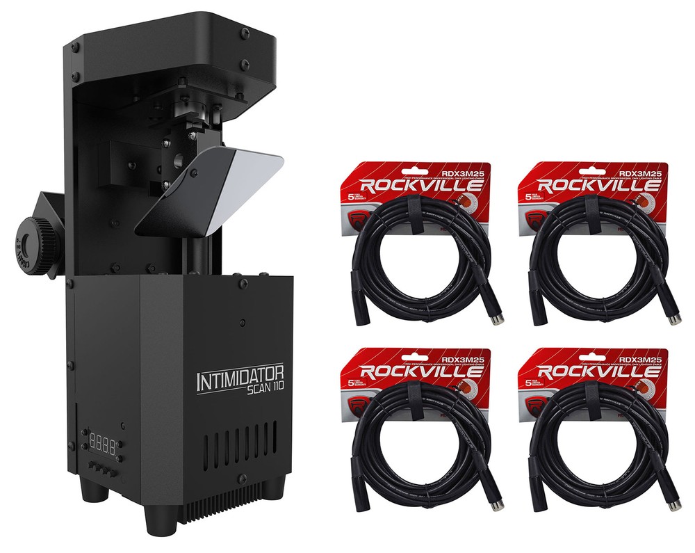 Chauvet Intimidator Scan 110 Compact LED Scanner Effect Light+(4) DMX Cables