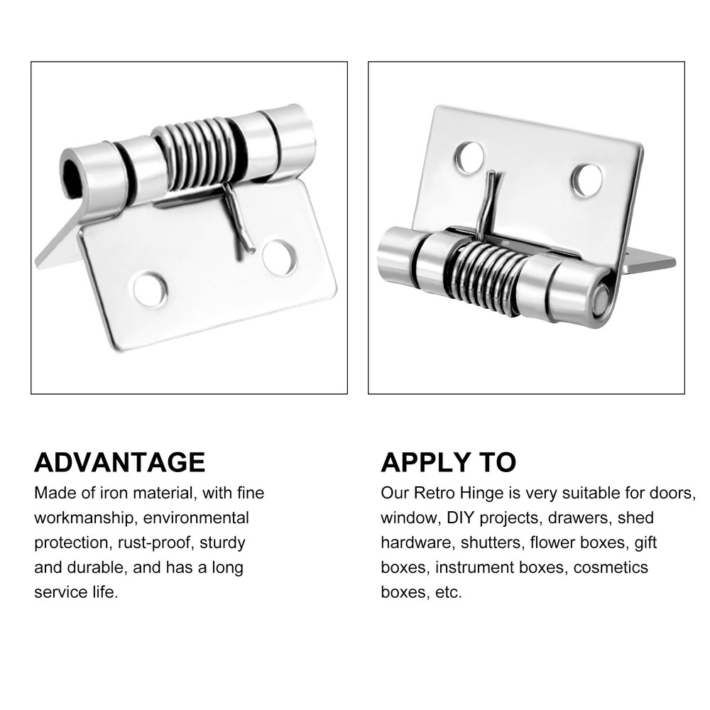 5Pcs Spring Loaded Hinges 0.98'' 304 Stainless Steel Self Closing Spring Hinge