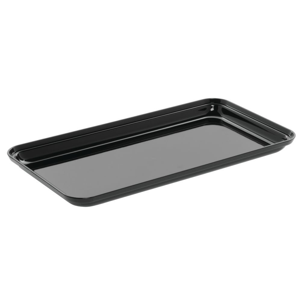 Delfin 15" x 8" x 1" Black Rectangular Market Tray