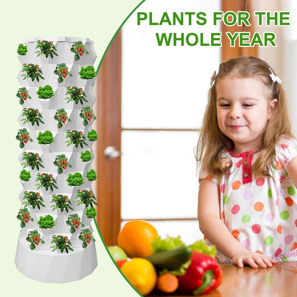 80-pot White Tower Garden Hydroponics Growing System Indoor Smart Garden system
