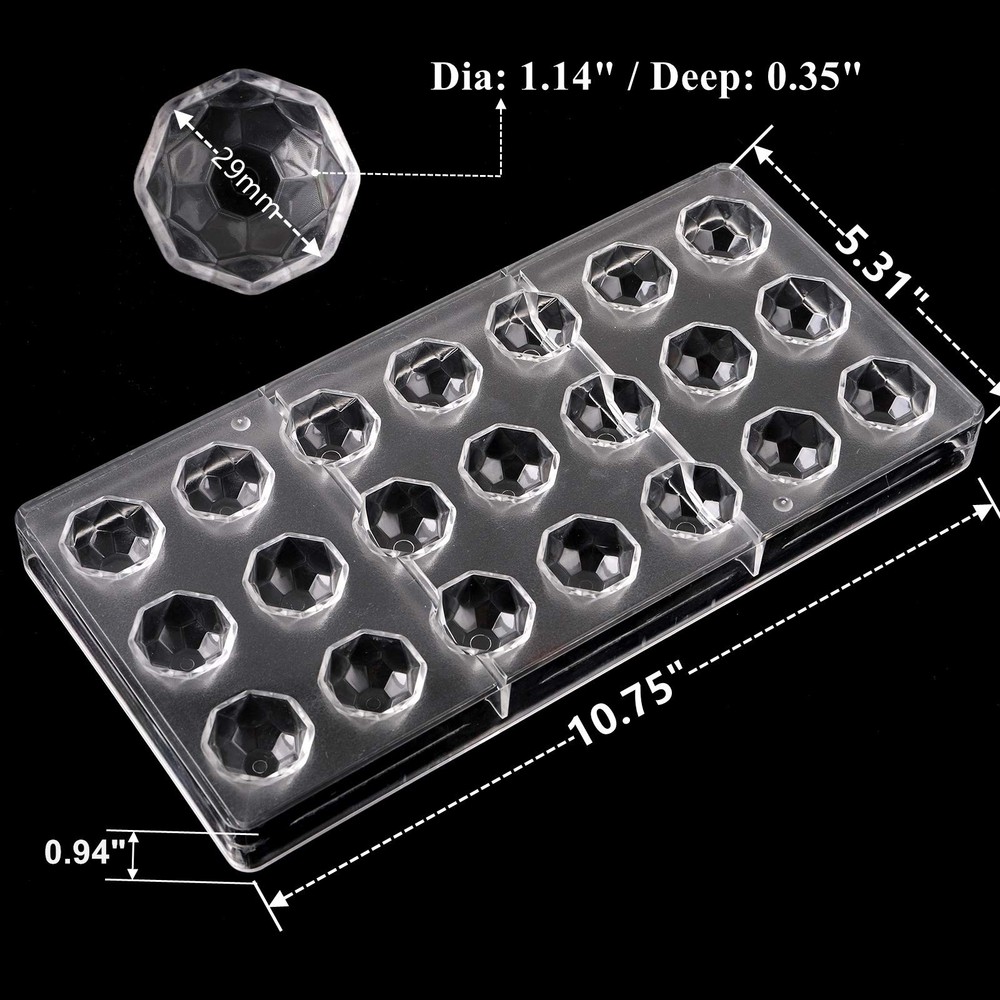 4 Pack 84 Grids Polycarbonate Chocolate Molds Candy Making Tray Molds for Sweets