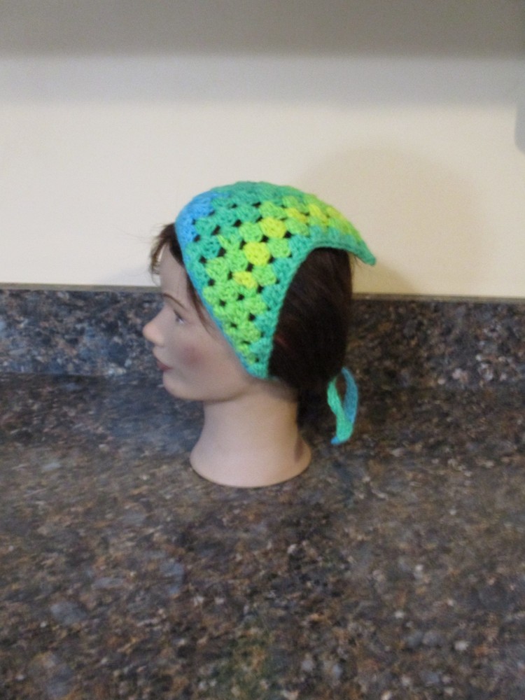 Crocheted bandanas made by Haley