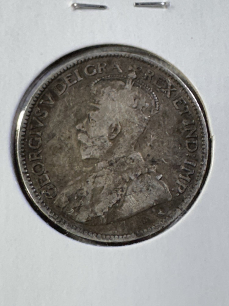 1916 Canada 25 Cents Silver Coin