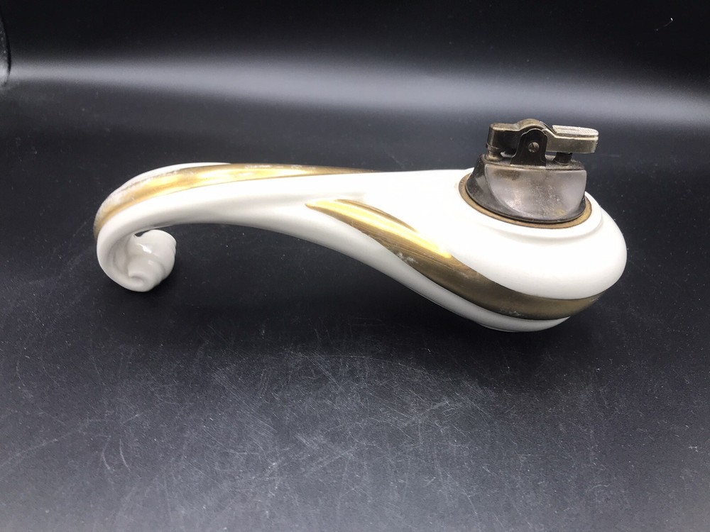 MCM Ronson FANTASY Ceramic and Gold Table Lighter