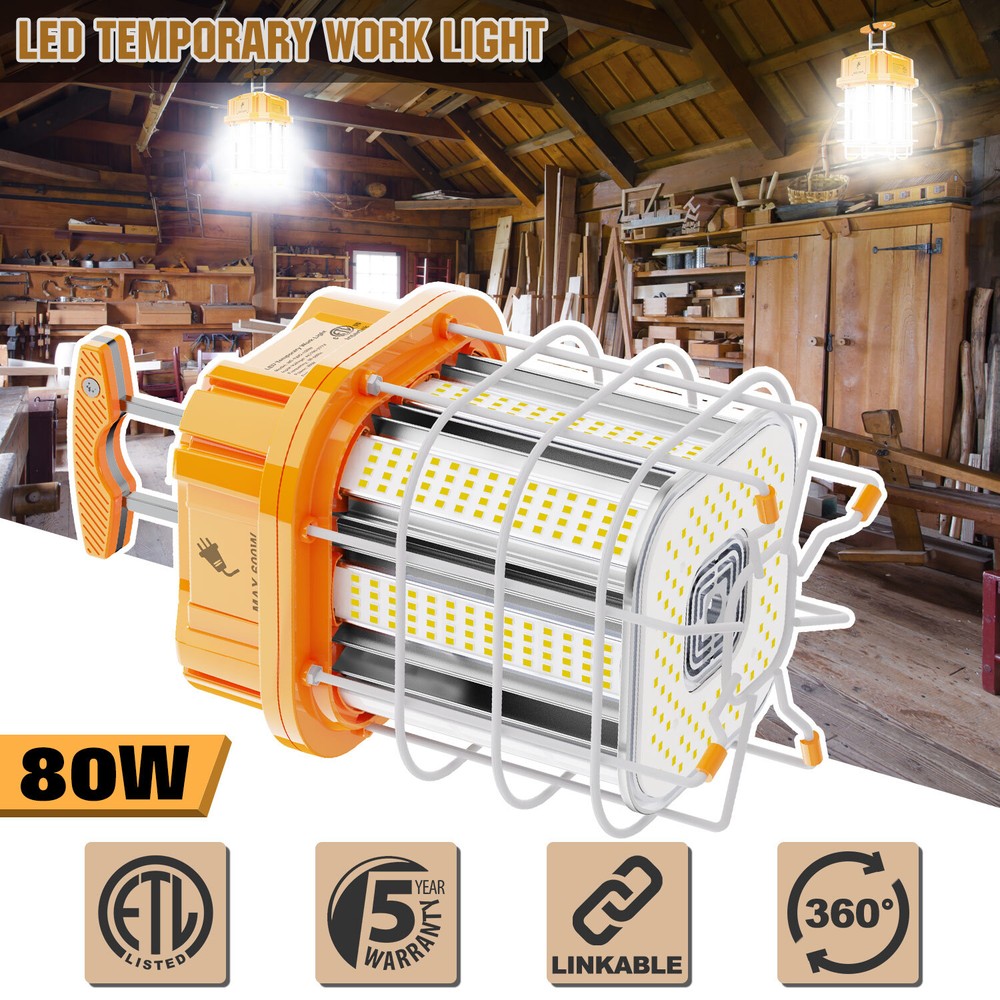 (Linkable) 80 Watt LED Temporary Work Light Linkable High Bay Construction Light