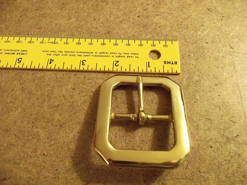 1 1/2" Solid Brass Oblong Clipped Corner Buckle