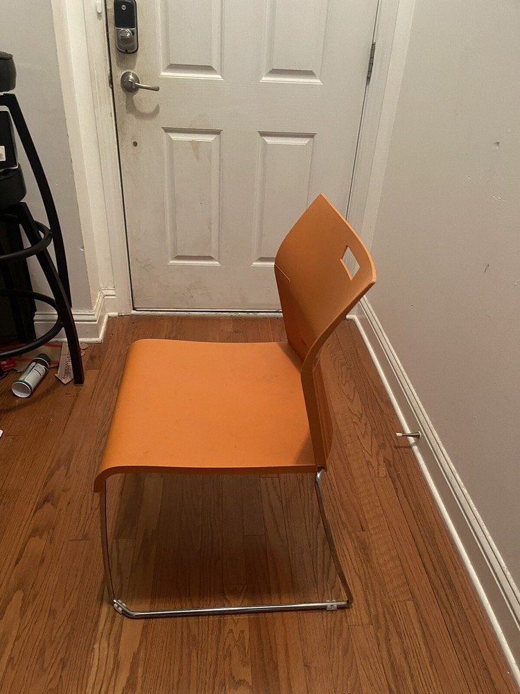 Global Duet Stacking Chair - Stackable Orange Plastic Chair