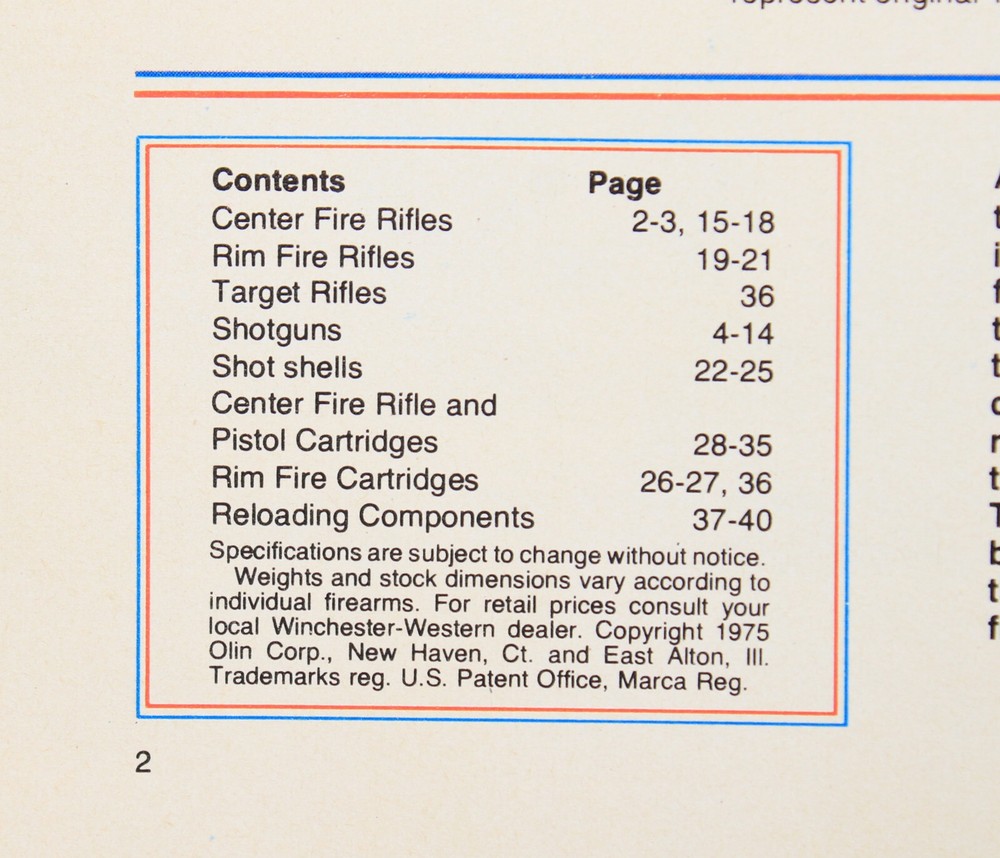 Winchester Model 70 70A Rifle Instructions, 75 Catalog 76 Catalog 2 Pts Sheets