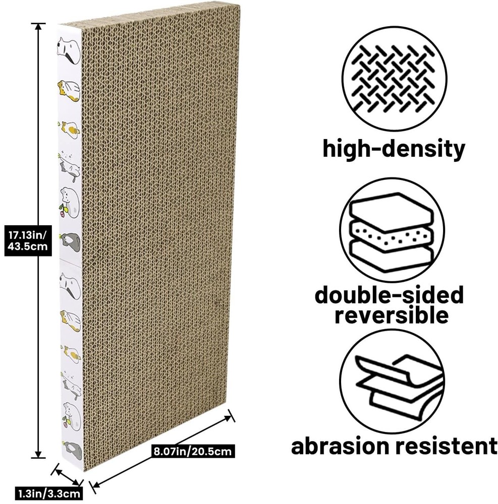 Cat Scratcher Cardboard 3 PCS Reversible Scratch Pad Durable Texture Design