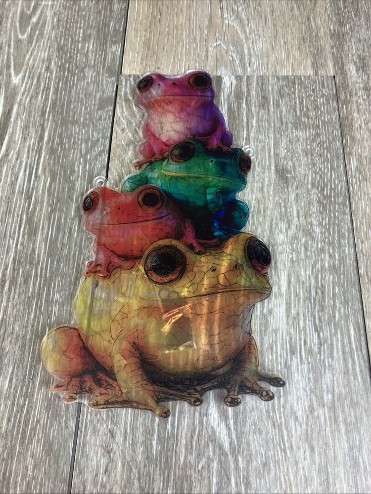 Tropical Tree Frog Suncatcher Plastic 8.5” X 4.75”