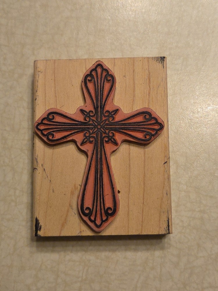 Stampabilities Rubber Stamp Ornate Cross
